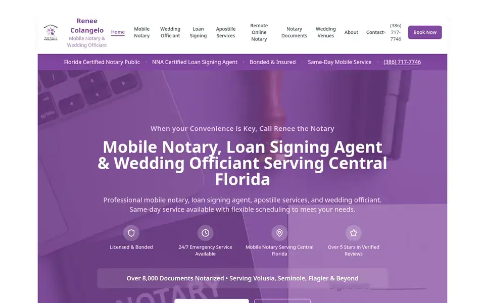 Renee Colangelo Mobile Notary website
